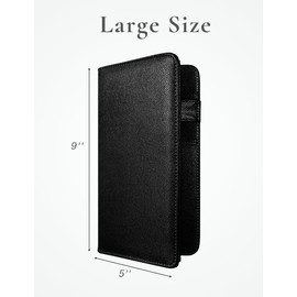 Mymazn Server Book with Zipper and Magnetic Pocket, Cute Waitress Book Server Booklet, Guest Check Book Serving Book for Waitress Waiter Wallet Fits Server Apron with High Volume Pocket, Black