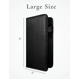 Mymazn Server Book with Zipper and Magnetic Pocket, Cute Waitress Book Server Booklet, Guest Check Book Serving Book for Waitress Waiter Wallet Fits Server Apron with High Volume Pocket, Black