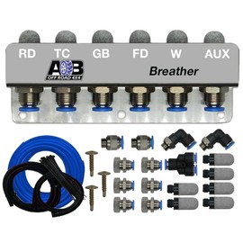 Universal 6 Port / 6 Point Diff Breather Kit Blue for Toyota Hilux Landcruiser Prado Nissan Navara Mitsubishi Triton Pajero BT-50 and more