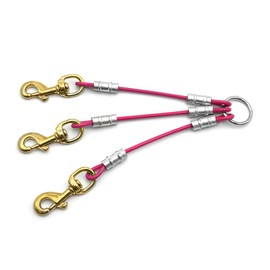 Dog Leash Splitter Coupler (Pink, 3 Dog)
