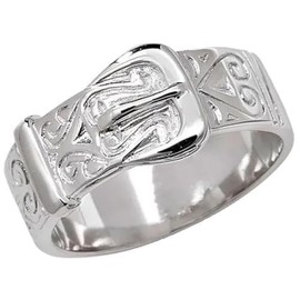 Sterling Silver Chunky Buckle Ring size O P Q R S T U V W X Y Z Z+1 Mens Ladies (Q)