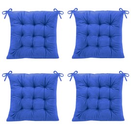 Wapasezyar Pack of 4 Chair Cushions, 40 x 40 cm, Seat Cushion, Seat Cushion, Filled with Ties, Dining Room Chair Seat Cushion for Office Chair, Seat Cushion (Royal Blue)