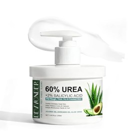 Crema de urea 60 por ciento para pies de máxima fuerza con ácido salicílico 8.45 oz | Urea Foot Cream for Dry Skin - Urea Lotion with Avocado Oil & Al