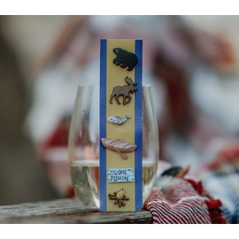 Simply Charmed Camping Wine Glass Charms - Great Gift for the Fisherman, Wine Accessories for the Mountain Cabin or Lake House Set of 6 Magnetic Drink Markers