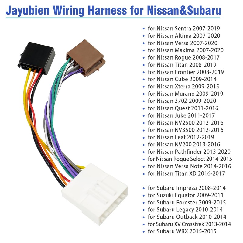 Jayubien Stereo Wiring Harness for Nissan ISO Radio Adapter to