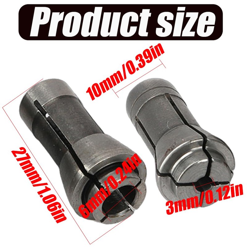 6 Pack Die Grinder Collet, Grinding Machine Clamping Collet Adapter