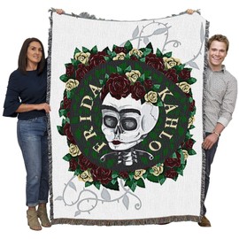 Pure Country Weavers Frida Kahlo - Skull Blanket - Gift Tapestry Throw Woven from Cotton - Made in The USA (72x54)