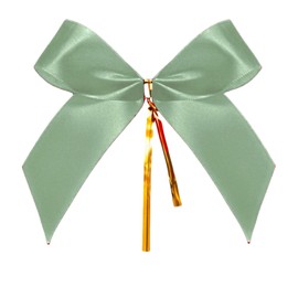 Meseey 30 Pcs Small Satin Bows with Twist Tie, 4 Inch, for Gift Wrapping, Bags, Crafts (Sage Green)