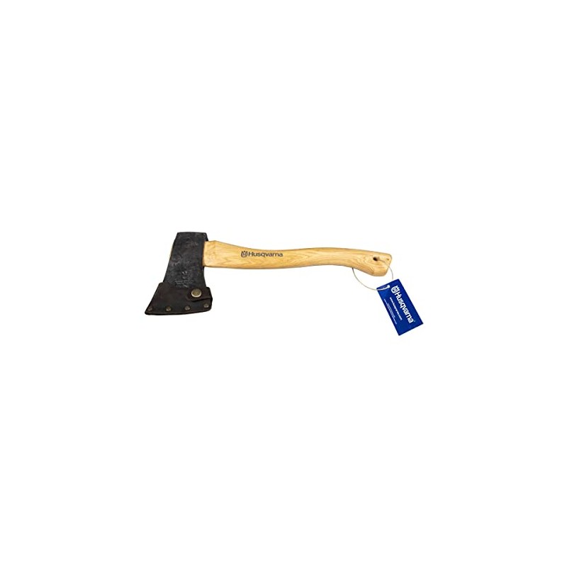 Husqvarna Hatchet, Small Axe with Leather Sheath and Hickory Handle,
