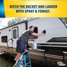 Spray & Forget RV & Camper Wash and Wax Combo, Includes RV & Camper Wash (1 Quart) and RV & Camper Wax (1 Quart) with Convenient, Ready-to-Use Hose End Adapters