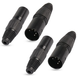 XMSJSIY 5 Pin XLR Male Plugs Connectors, 5Pin XLR-M Plug Solder Type Audio Mic Microphone Connector,XLR Cable Ends Replacement M-Plug Audio Socket-4PCS