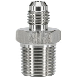 Dsnaduo 4AN AN4 Male Flare to 3/8 NPT Pipe Male Stainless Steel Brake Hose Fitting Adapter Union Connector,Brake and Clutch Adapter Fitting