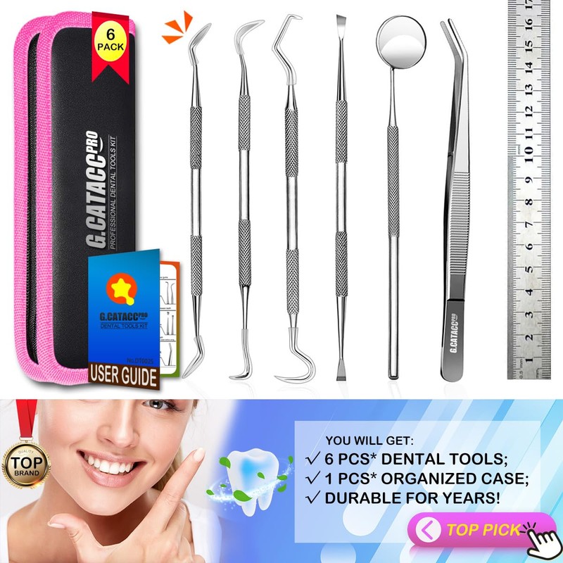 G.CATACC Dental Tools, Dental Pick Teeth Cleaning Tools Hygiene Kit,
