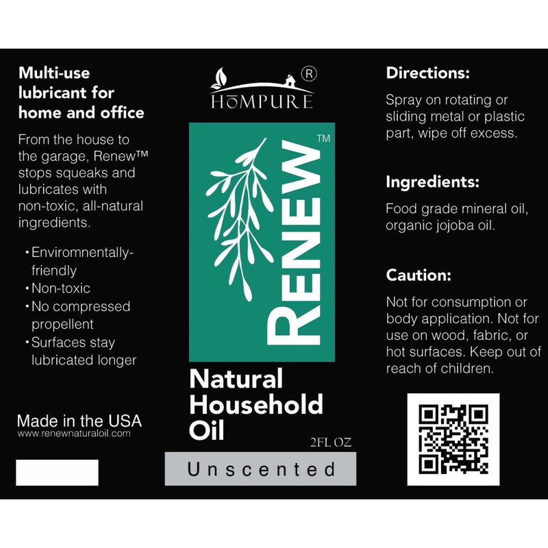Renew Natural Household Oil Unscented 2 oz, Hinge Chain and