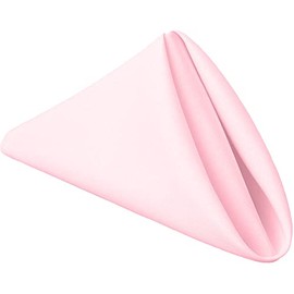 Pomp Pink 17" x 17" Premium Polyester Cloth Napkin (12 Pack) | Wrinkle + Stain Resistant Easy Care Fabric