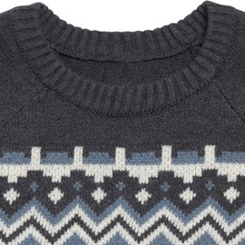 Modern Moments by Gerber Baby Boys Holiday Fair Isle Sweater, Toddler Dark Grey Heather, 2T