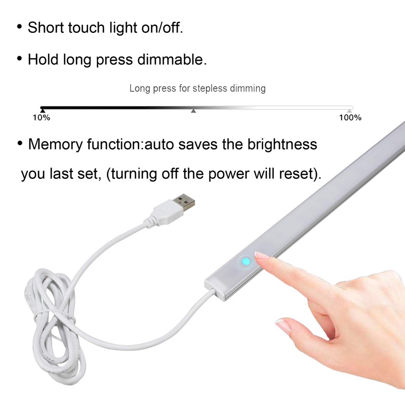 IKSACE Plug in Under Cabinet Lighting, 17 inch Touch Dimmable