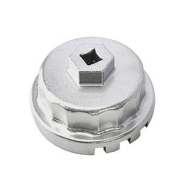 GAOLAOSY Oil Filter Wrench, 14 Flute Heavy Duty Oil Filter Cap Remover for 2.5-5.7L Engine, Universal Automotive Repair Socket Tool for Highlander, Camry, Sienna, RAV4 (Silver)
