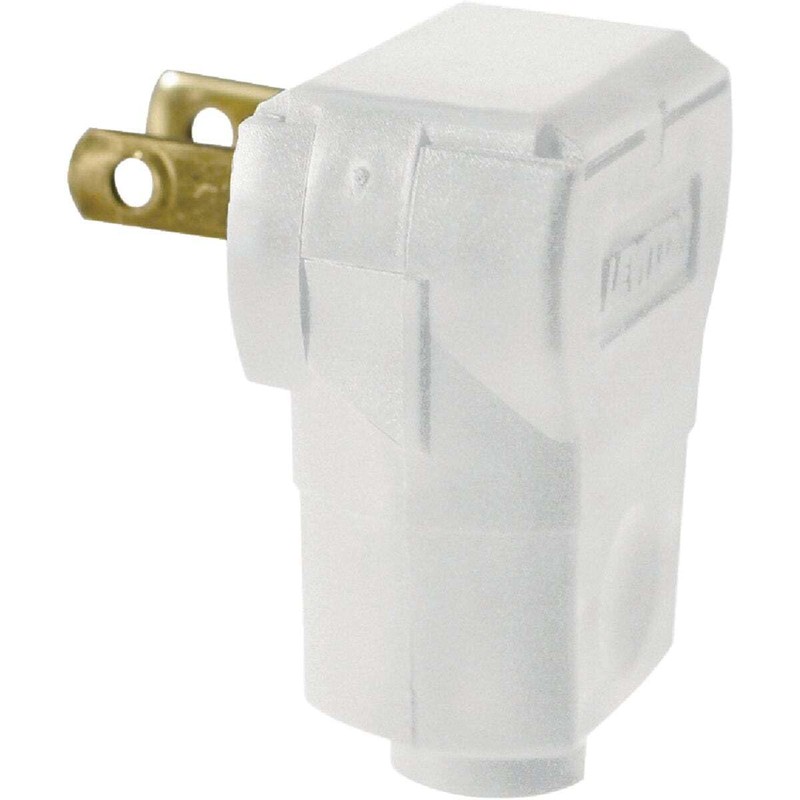 Leviton 15 Amp, 125 Volt 2-Pole 2-Wire, Non-Polarized Angle Plug,
