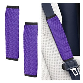 2PCS Car Seat Belt Covers Pads - Breathable Mesh Seatbelt Cushion Auto Seat Belt Pads for a More Comfortable Driving - Seatbelt Shoulder Strap Protector Harness Cushion Pad for Most Cars (Purple)