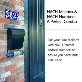 NACH Mailboxes for Outside Wall Mount, 12 x 11.2 x 4.5 inch, Black Mailbox, Waterproof Mailbox with Outdoor Newspaper Holder - The Euro Mailbox