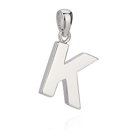 NKlaus Pendant Letter A-Z Silver 925 Tarnish-Resistant Shiny Alphabet, Silver