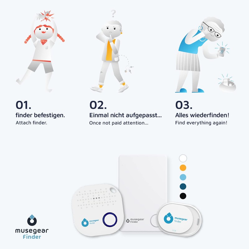 musegear Essentials: Key Finder with Bluetooth App from Germany I
