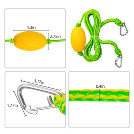 Botepon Jetski Tow Rope and Anchor Line – 40FT Floating Towing Rope for Jet Ski Rescue, PWC Recovery, and Anchor Lines for Bass Boats, Jon Boat, PWC, Seadoo – 2200 lbs Break Strength