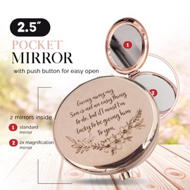 Bride Gift from Mother in Law on Wedding Day, Gift for Future Daughter in Law Gift Ideas, Daughter in Law Wedding Day Gift, Rose Gold Compact Mirror, Soon to be Daughter in Law Gifts