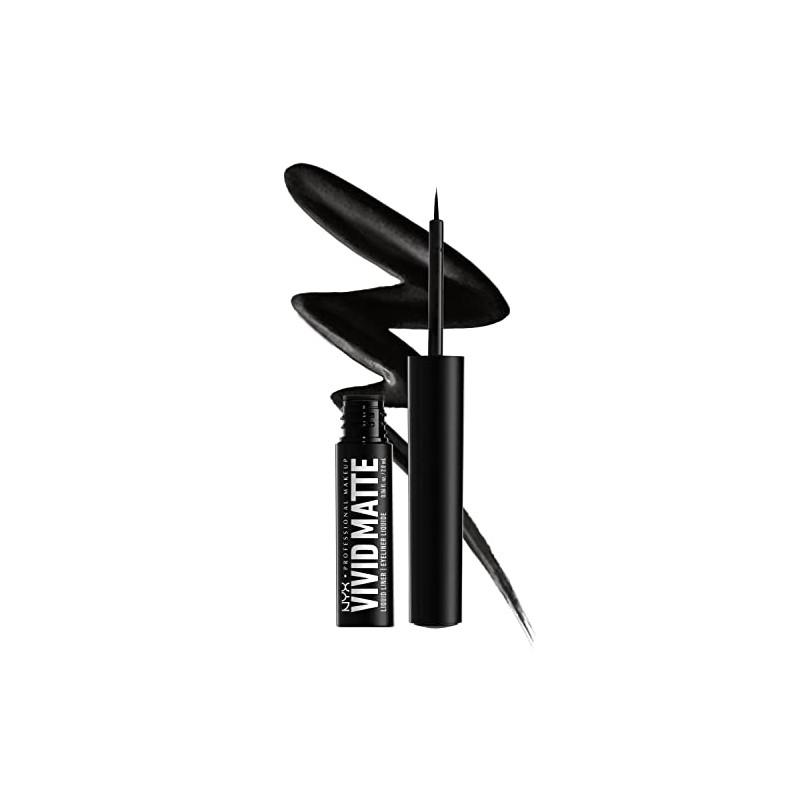 NYX Professional Makeup, Vivid Matte, Delineador líquido, Black