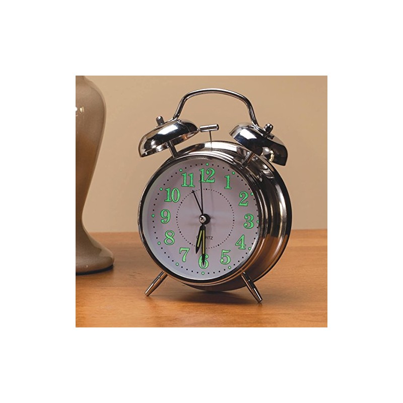 Fox Valley Traders Vintage Glow-in-The-Dark Alarm Clock