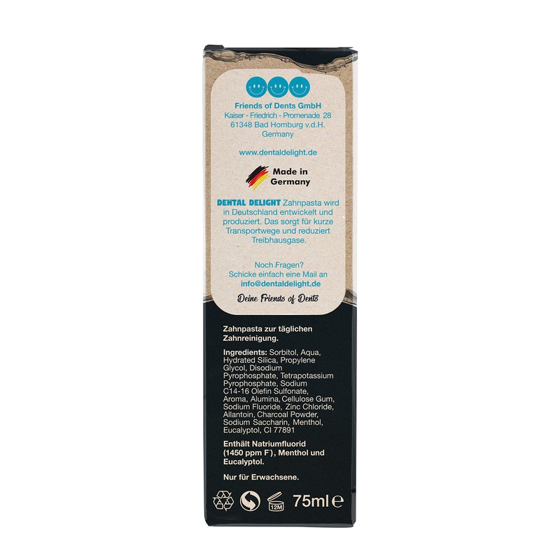Dental Delight Shimmery Shine Activated Carbon Toothpaste with Mint Flavour,