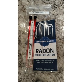 FESCO RN NEW 5.5" Radon System Monitor Easy-To-Read U-Tube Manometer W/ Tubing & Screws