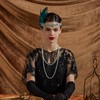 Flapper Headband for Women Vintage 1920s Pearls Feather Lace Headpiece