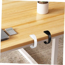 PACKOVE 2pcs Multi-Function Desk Hooks for Schoolbags and Handbags Removable Adhesive Table Hangers for Easy Storage Sleek Design for Students and Home Use