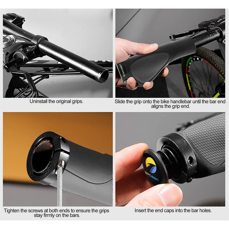 TOPCABIN Bike Grips Double Lock on Locking Bicycle Handlebar Grips