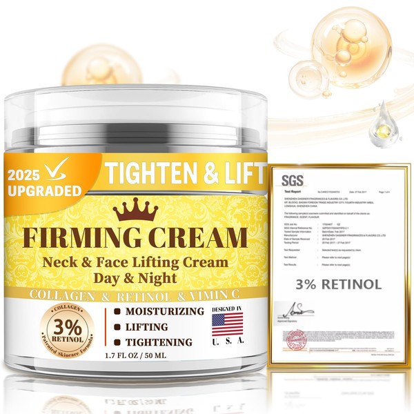 1% Retinol Cream Face Moisturizer, Anti Aging Neck Firming Cream