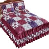 Collections Etc Patchwork Style Quilted and 3-Tier Ruffled Bedspread
