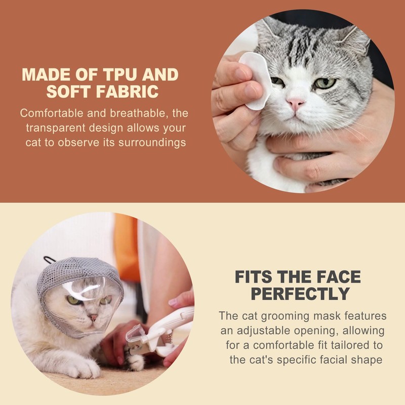 QivaZira 5 Pcs Cat Muzzle for Grooming with Anti Scratch