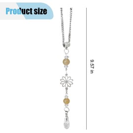 Flower Car Rear View Mirror Pendant, Bling Crystal Car Interior Decoration Accessories, Cute Car Rear View Mirror Charm, Lucky Car Hanging Ornament Present for Women Men(Yellow)