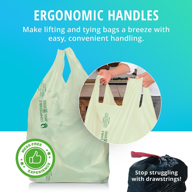 Hippo Sak - 13 Gallon Tall Kitchen Compostable Bags with