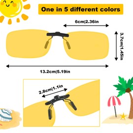ZITUZY Pack of 5 Sunglasses Clip, Polarised Clip On Sunglasses, Sunglasses Attachment Glasses for Outdoor, Driving, Fishing, Cycling (5 Models), as shown