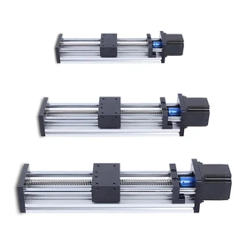 Xuthusman 24v Actuator Ball Screws Linear Rail Motion Guide Sliding Table Linear Guide Rail CNC Slide Stage with Stepper Motor (300 MM, Black, 1)