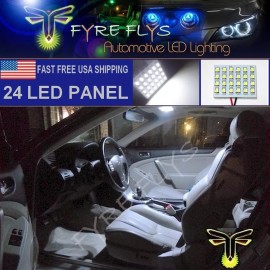 Fyre Flys 1x 6000K Xenon White 24 LED Panel Light for Dome, Map, Cargo, Trunk lights #24PW