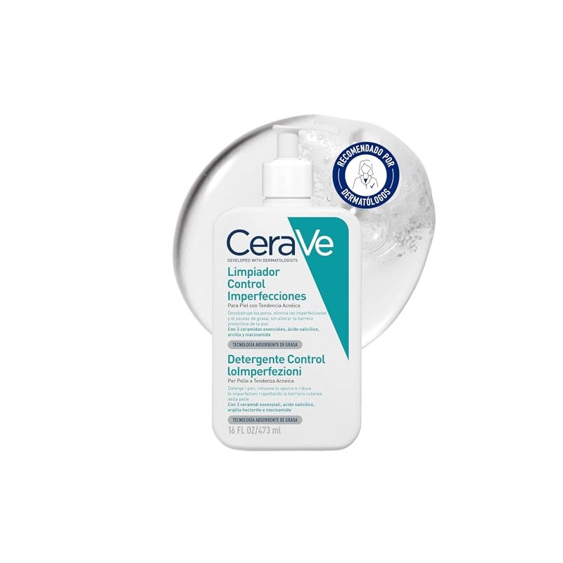 CeraVe Limpiador Control Imperfecciones 16oz para piel con tendencia al