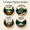 Outdoor Coasters for Drinks, Ceramic Coaster Set of 4 with
