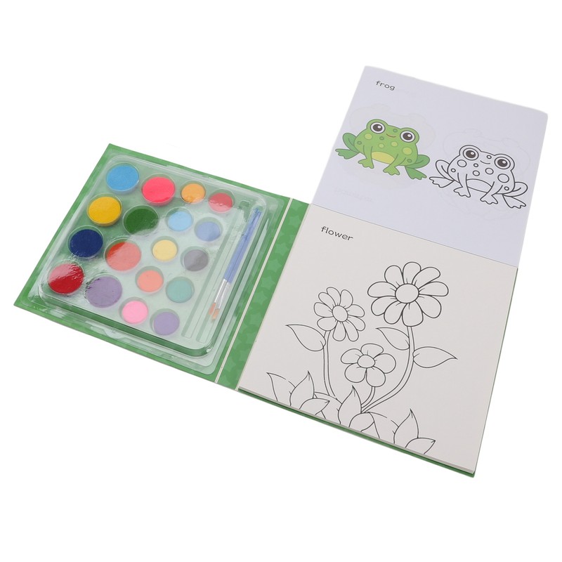 2 In 1 Watercolor Paint Coloring Book DIY Watercolor Drawing