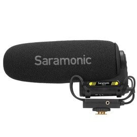 Saramonic Professional On-Camera Supercardioid Shotgun Mic with 2-Stage Gain, 150Hz High-Pass Filter, Headphone Output, and 150hr Li-Ion Battery (VMIC5),Black