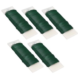 5 Pack Green Floral Wire, BetterJonny 192 Yards 22 Gauge Flexible Paddle Wire for Crafts, Wreaths, Floral Arrangements and Holiday Decorations