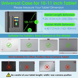 DETUOSI 10.1 Inch Tablet Case for ZZB ZB10, ATOZEE 10 Inch Android 14, DigiLand, Hoozo, Pritom, Winsing - Leather Protective Cover, 2-Angle Viewing